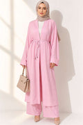 2 Piece Set with Long Cardigan, Pink