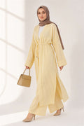 Long Cardigan 2 Piece Set in Yellow