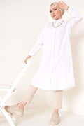 Long Model Classic Collar White Tunic