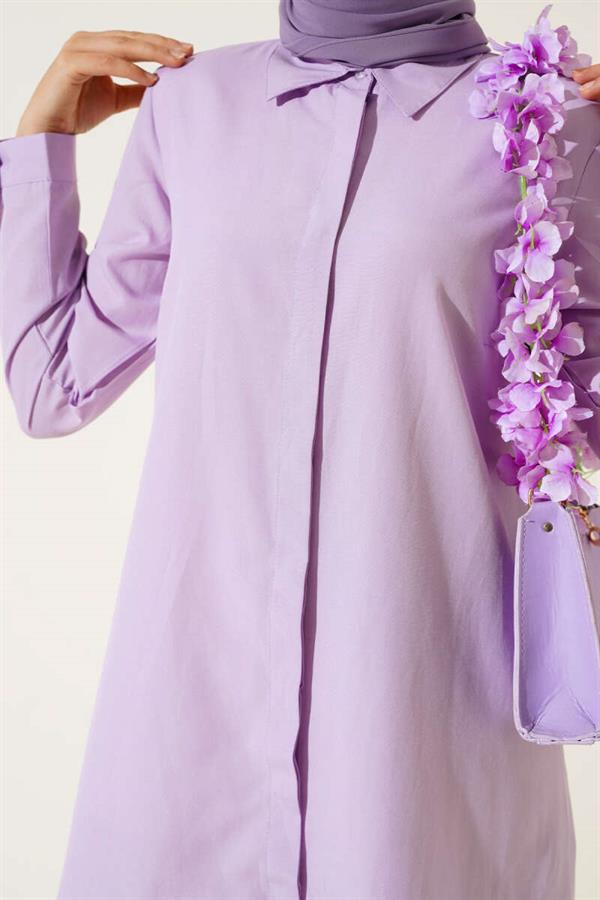 Long Model Classic Collar Tunic Lilac