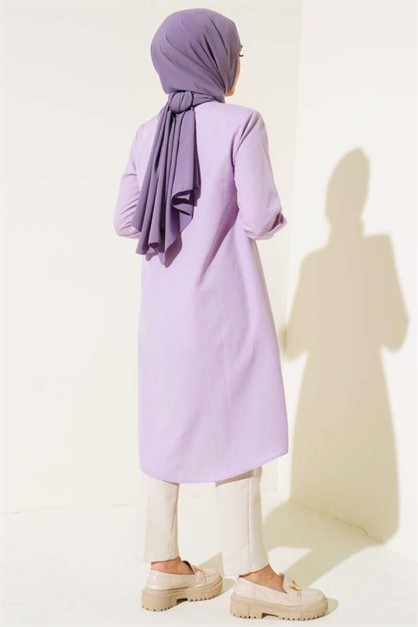 Long Model Classic Collar Tunic Lilac