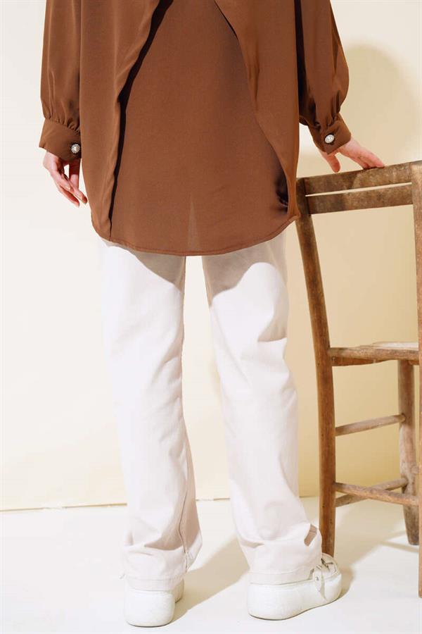  Long Casual Jeans Beige