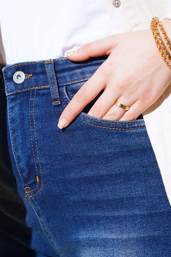  Long Casual Jeans Dark Blue