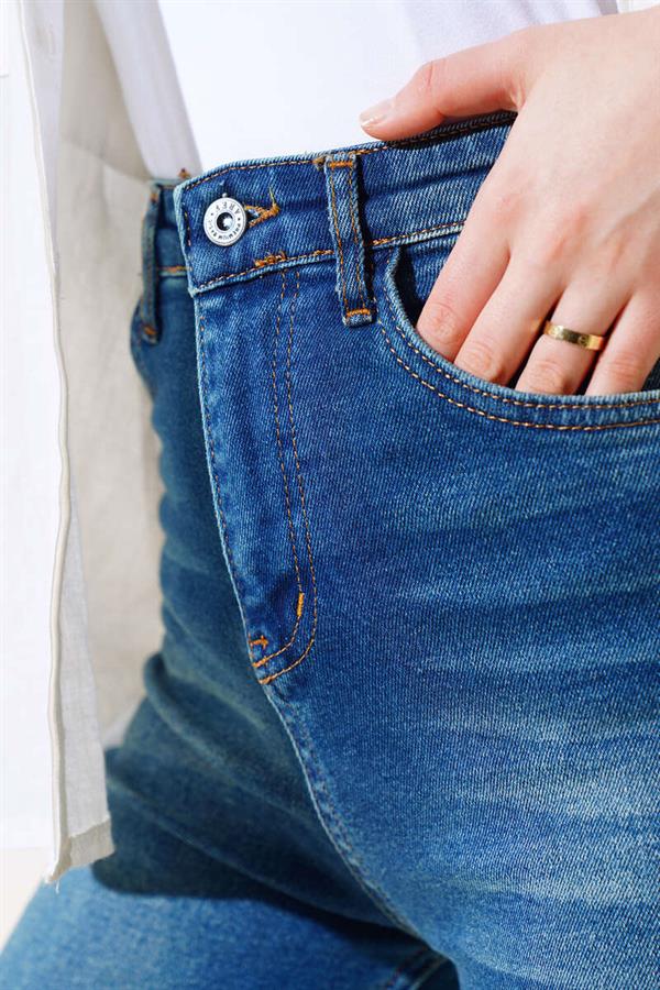  Long Casual Jeans Medium Blue