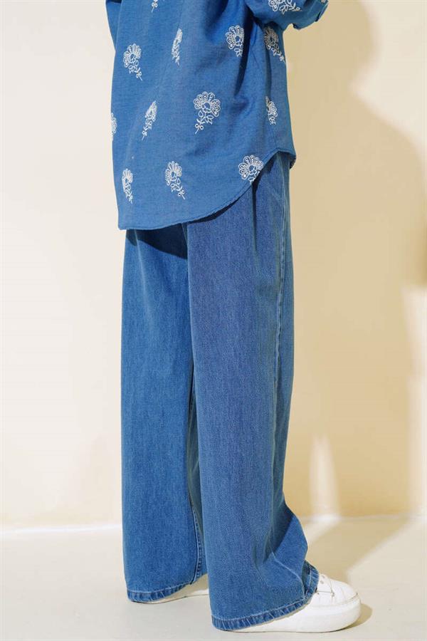 Long Casual Trousers Medium Blue