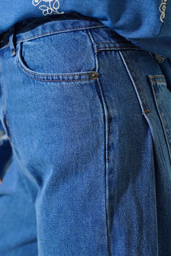 Long Casual Trousers Medium Blue