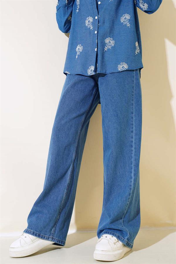 Long Casual Trousers Medium Blue