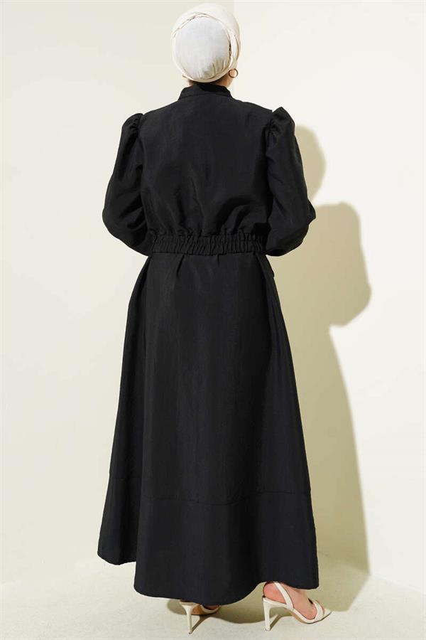V-Neck Jacketed Vest 2 Piece Set Black