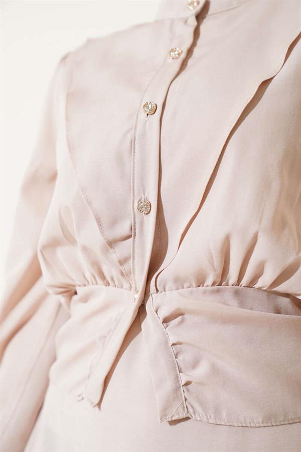 V-Neck Jacket and Vest Suit Beige