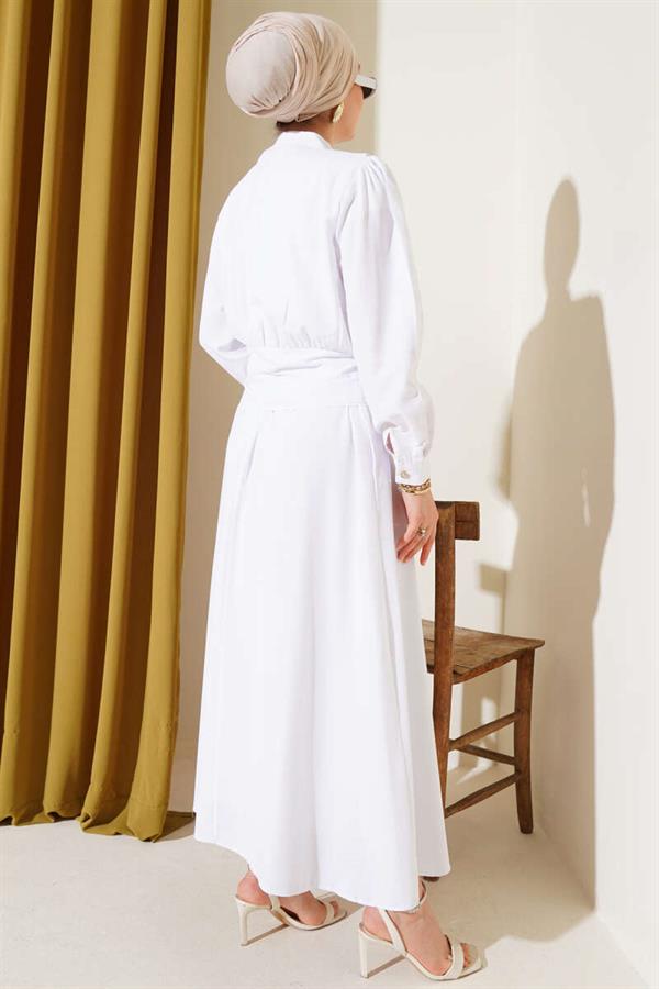White Vest Suit with V-Neck Jacket