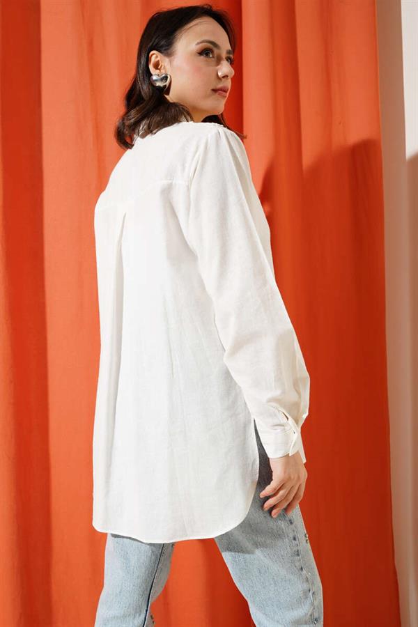 V Lace Shirt Ecru
