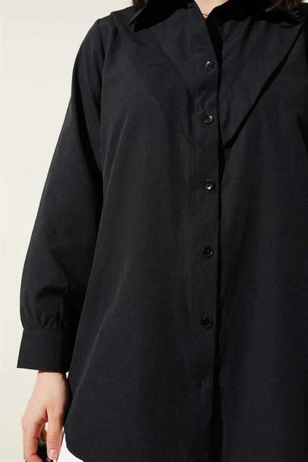V-shaped shirt black