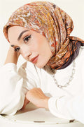 Velora Patterned Soft Scarf Dark Brown