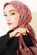 Velora Patterned Soft Scarf Claret Red