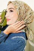 Velora Patterned Soft Scarf, Light Green