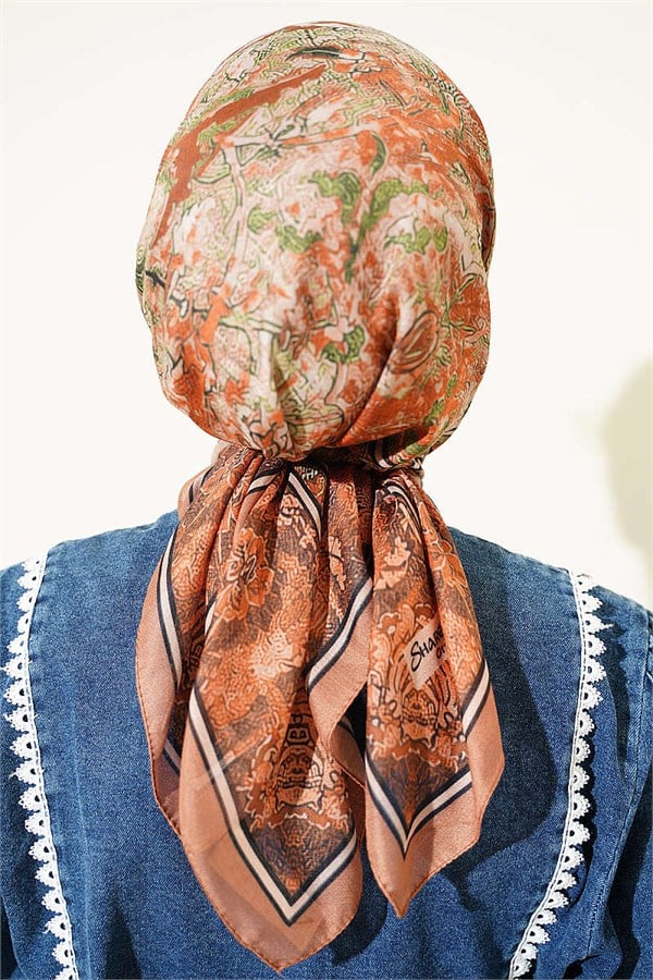 Velora Patterned Soft Scarf Camel
