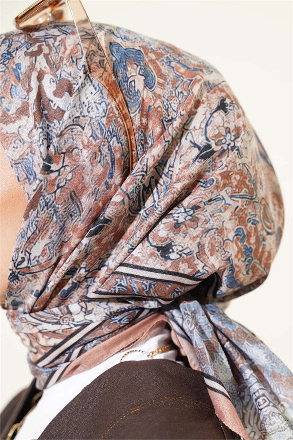 Velora Patterned Soft Scarf Latte