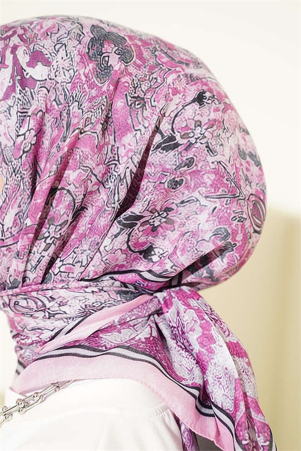 Velora Patterned Soft Scarf Pink