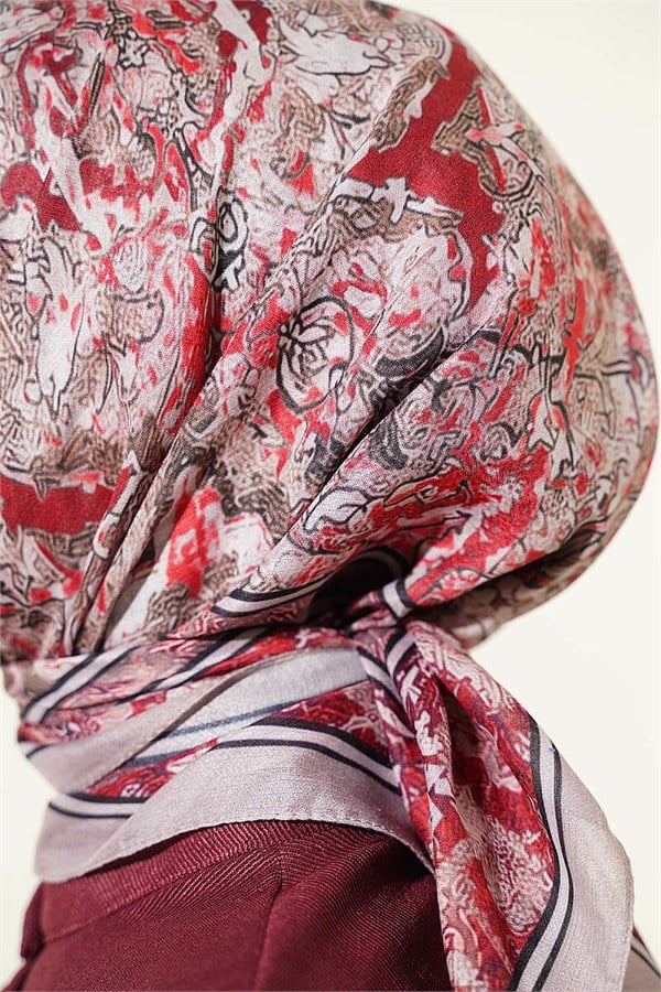 Velora Patterned Soft Scarf, Mink