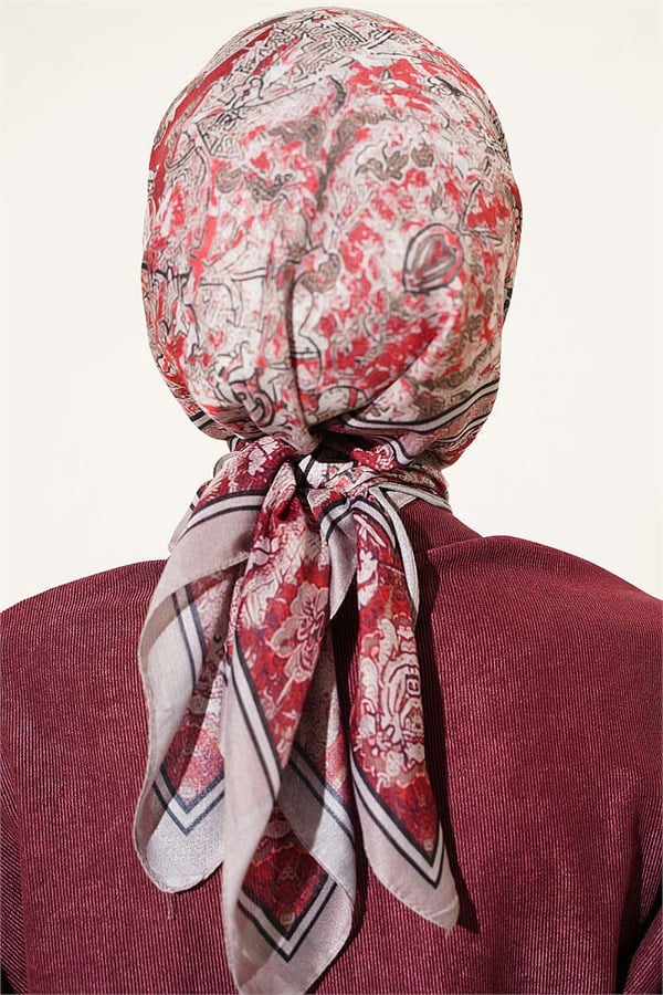 Velora Patterned Soft Scarf, Mink