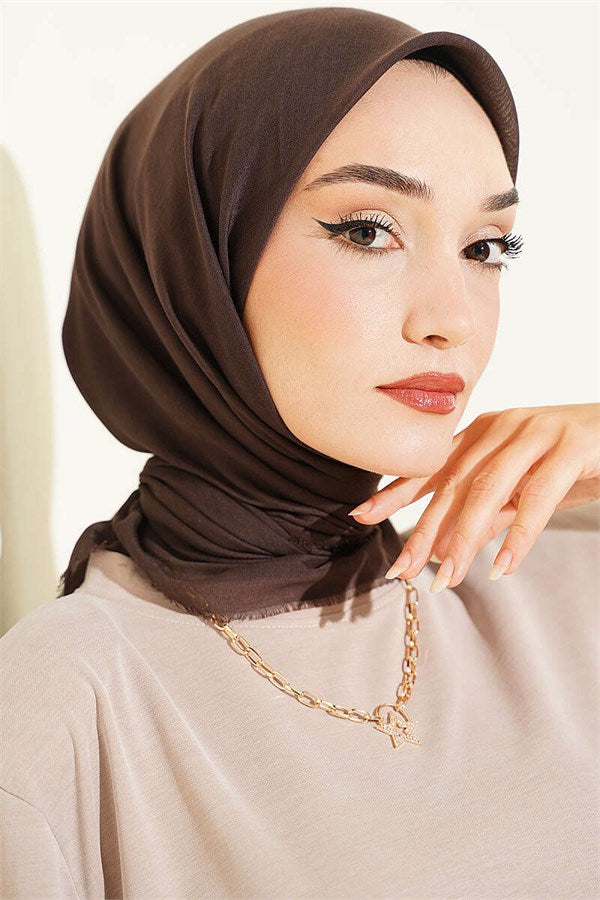 Vera Plain Scarf Dark Brown