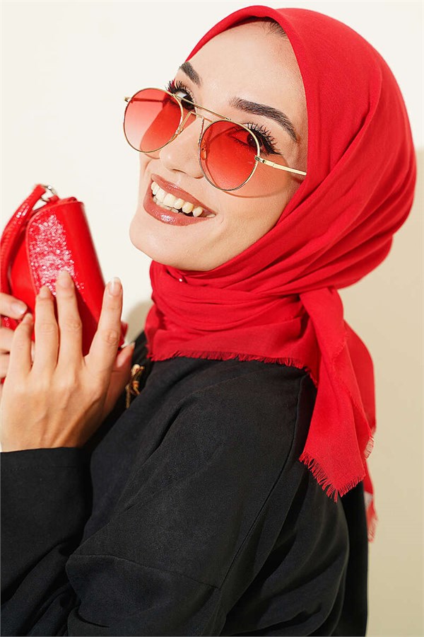 Vera Plain Scarf Red