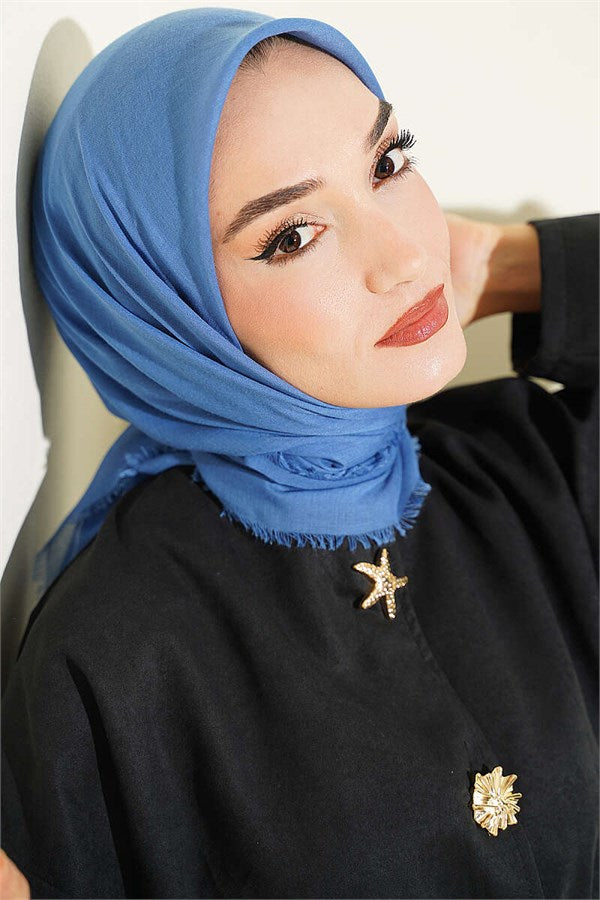 Vera Plain Scarf Denim Blue