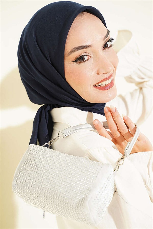 Vera Plain Scarf Dark Navy