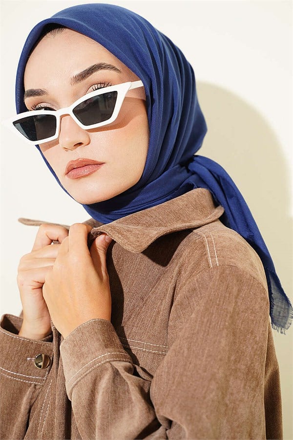 Vera Plain Scarf Navy Blue