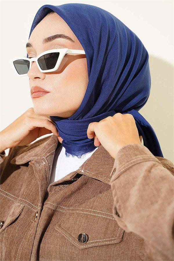 Vera Plain Scarf Navy Blue
