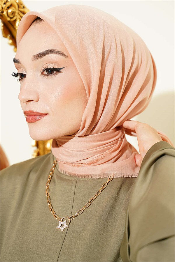 Vera Plain Scarf Salmon