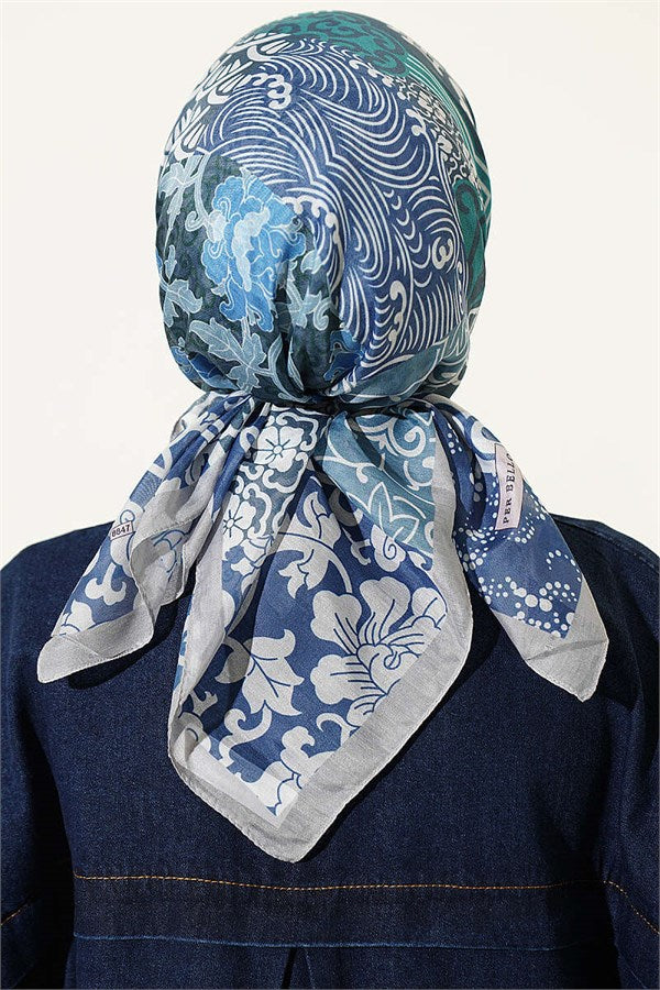 Vera Ethnic Patterned Scarf Grey