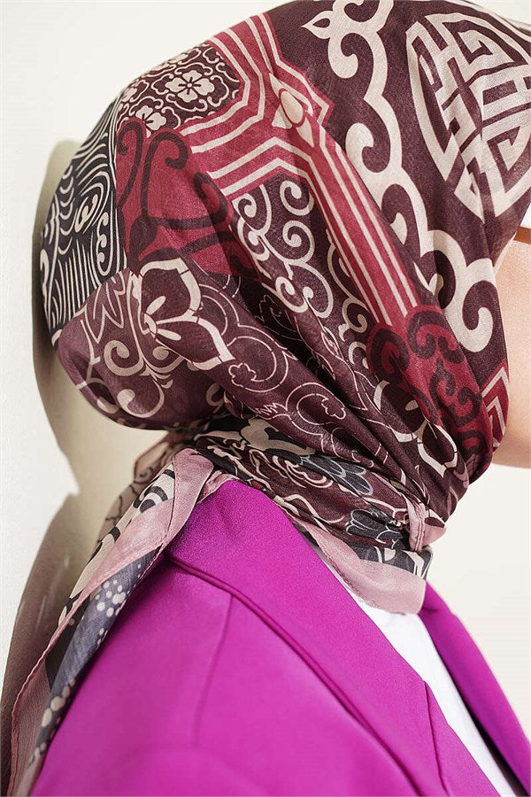 Vera Ethnic Motif Scarf, Rose Pink