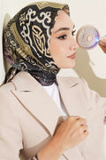 Vera Ethnic Patterned Scarf Chestnut