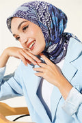 Vera Ethnic Patterned Scarf, Navy Blue