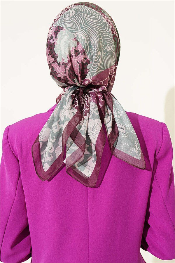 Vera Ethnic Patterned Scarf Magenta