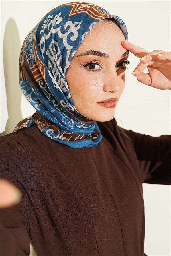 Vera Ethnic Motif Scarf Petrol