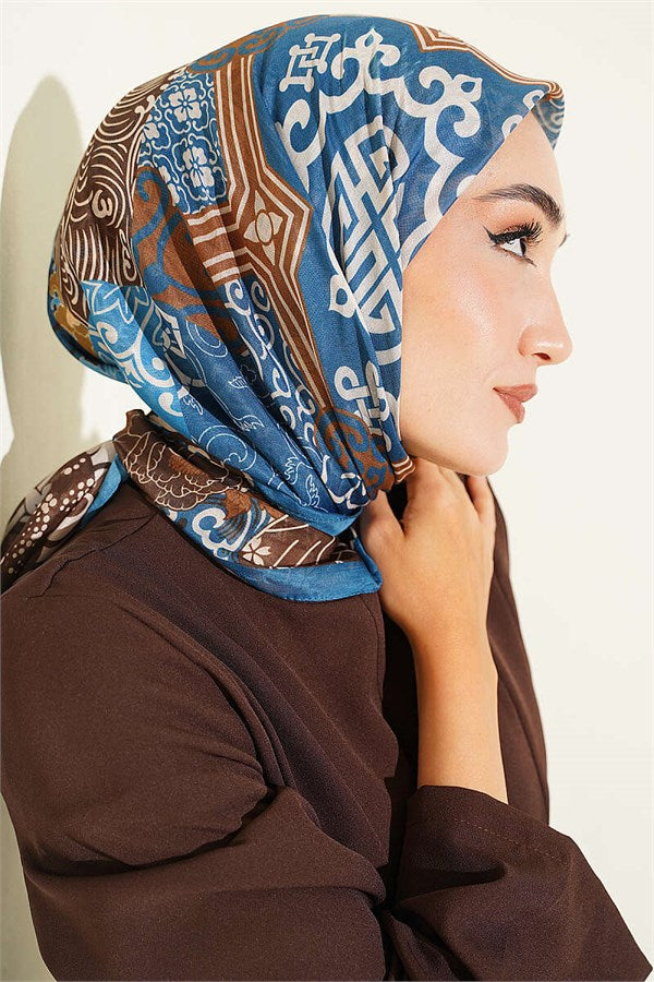 Vera Ethnic Motif Scarf Petrol