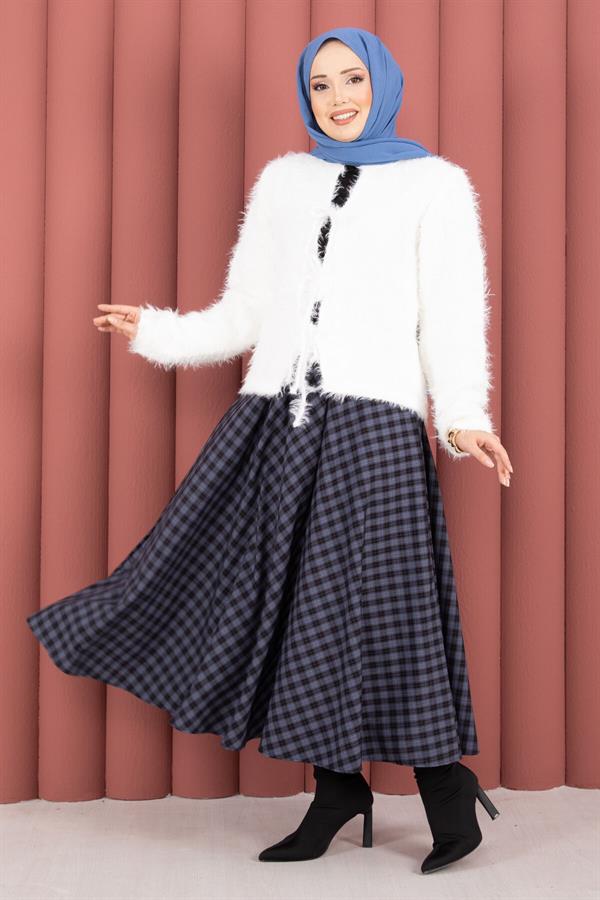 Vera Front-Tie Plush Cardigan, Ecru
