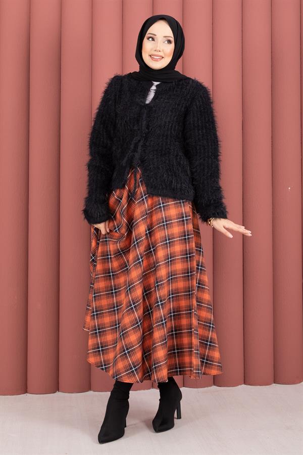 Vera Front-Tie Plush Cardigan Black