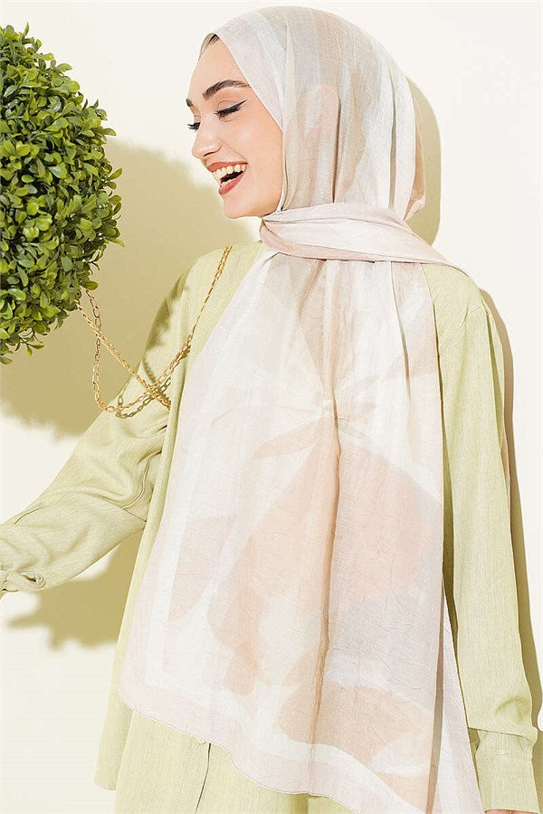 Vera Series Bamboo Crush Shawl Beige