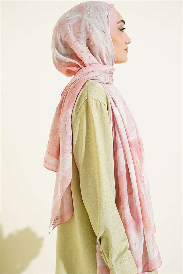 Vera Series Bamboo Crush Scarf Pink