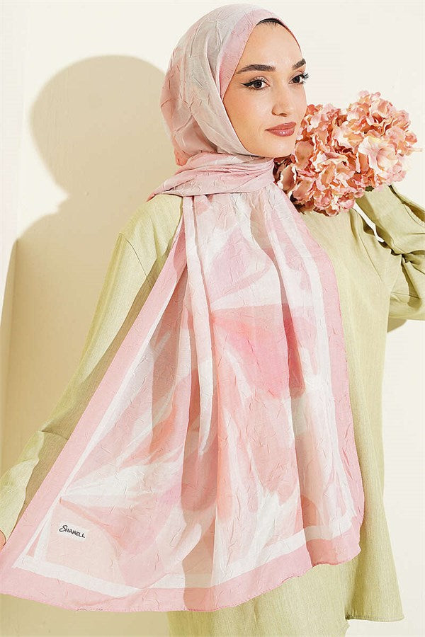 Vera Series Bamboo Crush Scarf Pink