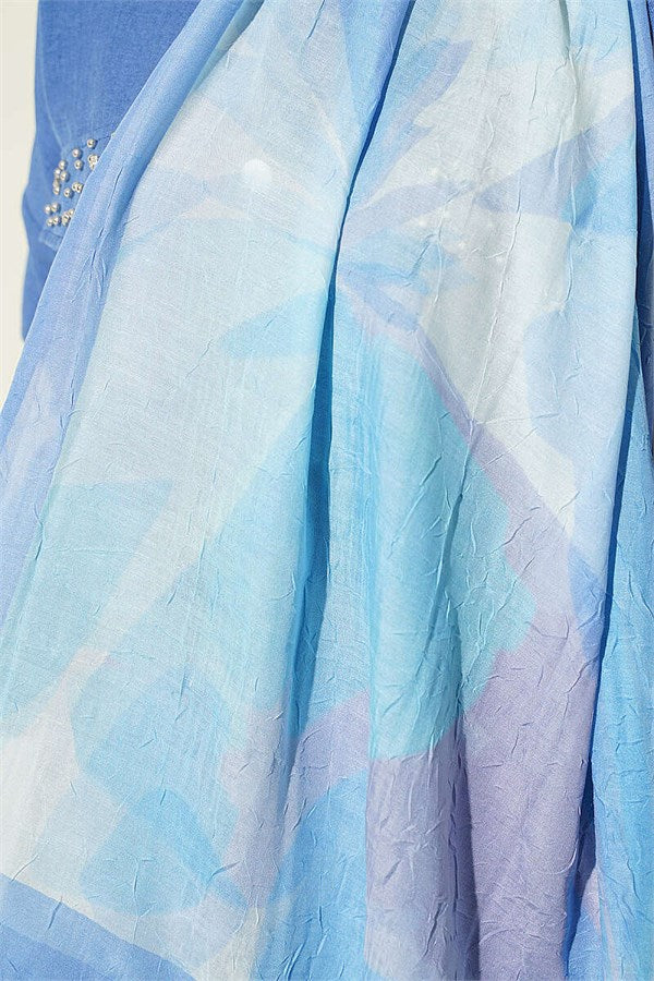 Vera Series Bamboo Crush Scarf Soft Blue
