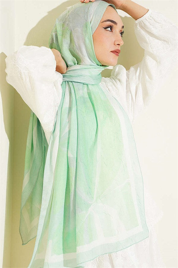 Vera Series Bamboo Crush Scarf, Aqua Green