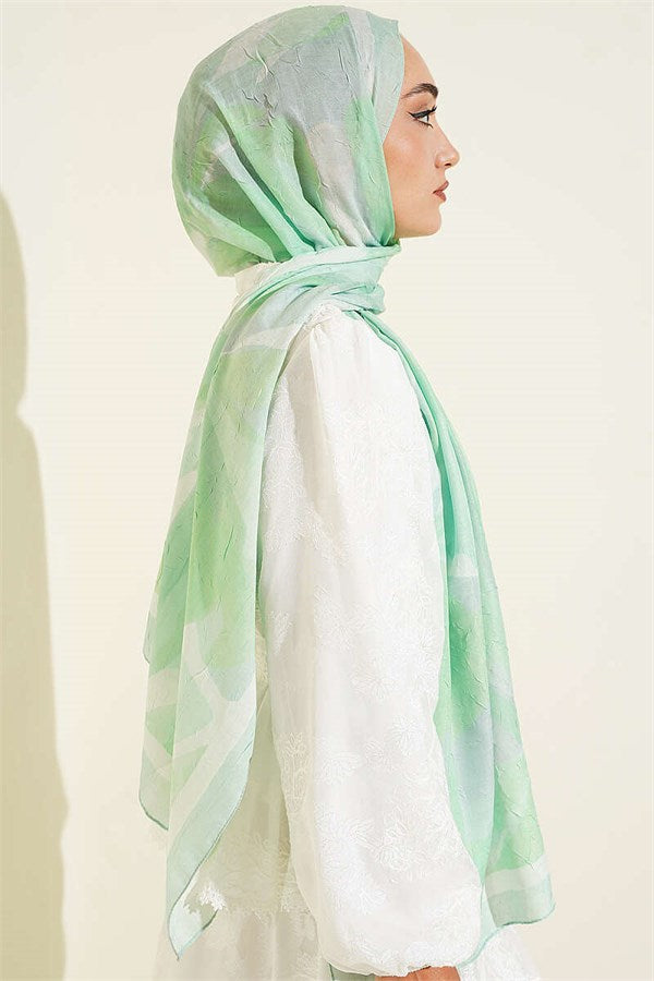 Vera Series Bamboo Crush Scarf, Aqua Green