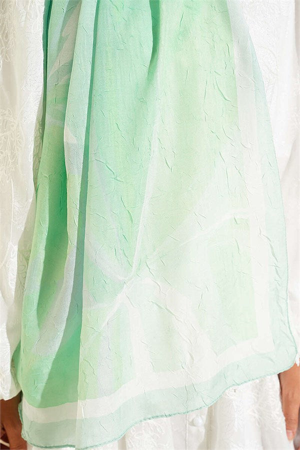 Vera Series Bamboo Crush Scarf, Aqua Green