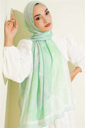Vera Series Bamboo Crush Scarf, Aqua Green