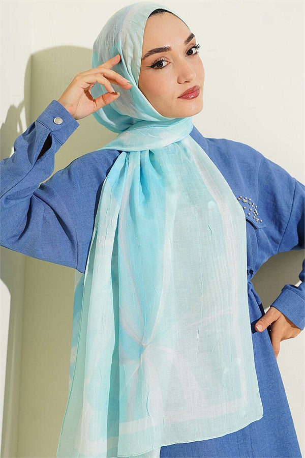 Vera Series Bamboo Crush Shawl Turquoise