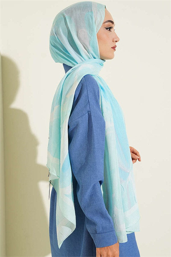 Vera Series Bamboo Crush Shawl Turquoise